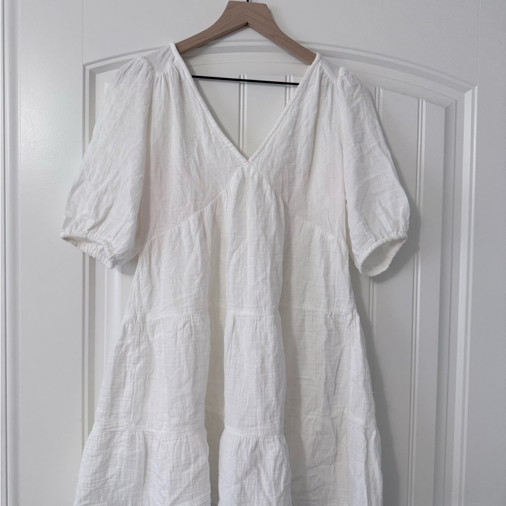 Aerie Cream Tie-Front Dress